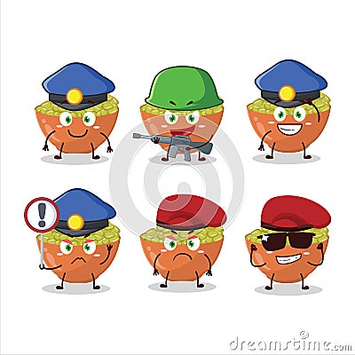 A dedicated Police officer of mung beans mascot design style Vector Illustration