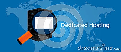 Dedicated server web hosting services infrasctructure technology Vector Illustration