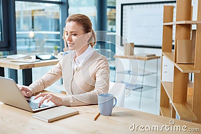 Cheerful manager working in the office Stock Photo