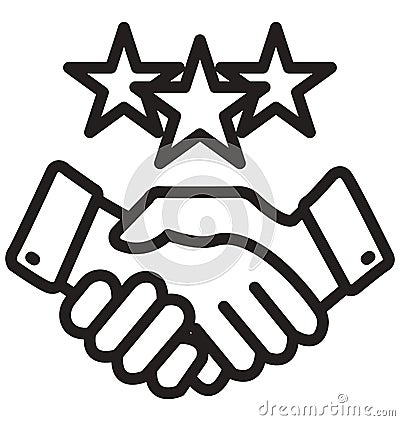 dedication, partnership line isolated vector icon can be easily modified and edit Vector Illustration