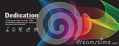 Dedication, Vision and Values Web Header Banner with Connection, Growth, Focus, and Quality Vector Illustration