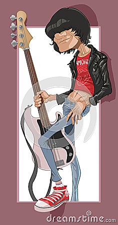 Dee Dee Ramone cartoon caricature Cartoon Illustration