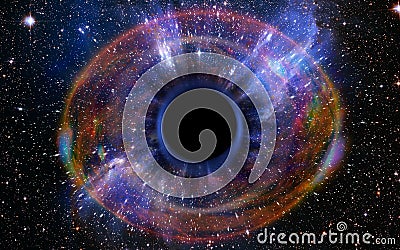 Deep Black Hole, Like an Eye in the Sky Stock Photo