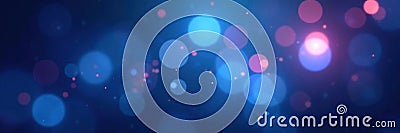 Deep blue bokeh, dynamic light rays create abstract backdrop, dark, shimmer Stock Photo