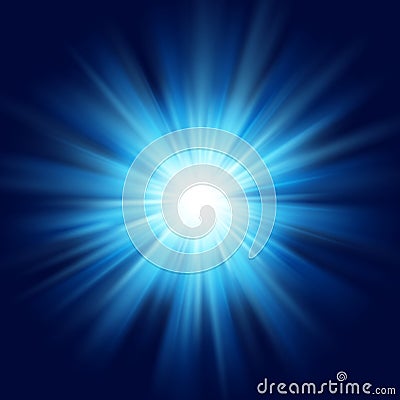 Deep blue glow star burst flare explosion transparent light effect. EPS 10 Vector Illustration