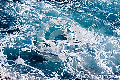 Deep Blue Ominous Ocean Water Stock Photo