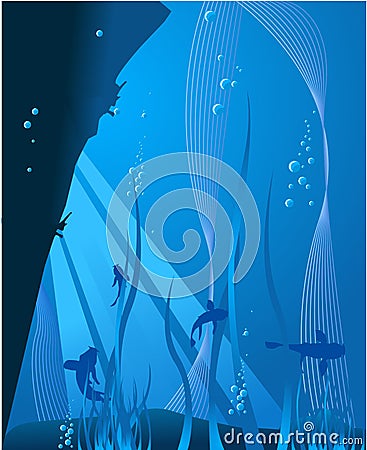 Deep blue sea Vector Illustration