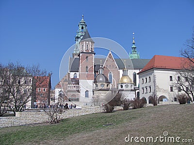 Deep Blue Sky Over Wawel Stock Photo