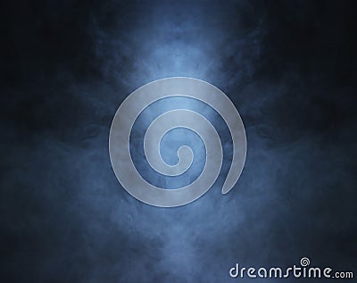 Deep blue smoke background with light Stock Photo
