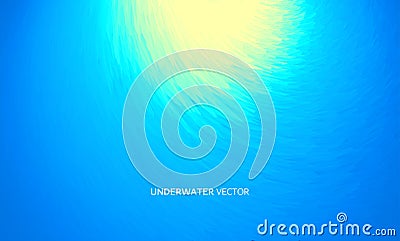 Deep blue underwater background. Modern screen design for mobile app and web design. Vector Illustration
