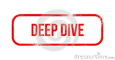 Deep dive - red grunge rubber, stamp Stock Photo