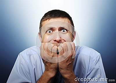 Deep fear of businessman Stock Photo