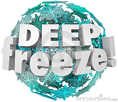 Deep Freeze Winter Weather Blizzard Storm Snowflake Sphere Stock Photo
