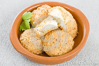 Deep Fried Cheese Balls Stock Photo