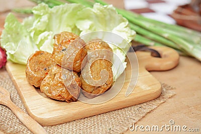 Deep fried chicken meat rolls. Chinese food Stock Photo