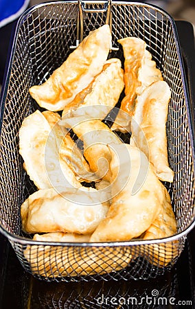 Deep Fried Gyoza. Stock Photo