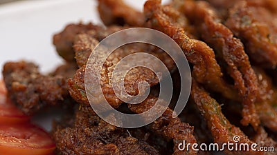 Deep fried minced shrimp paste served with dipping Stock Photo