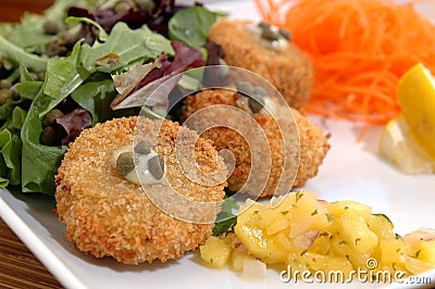 Deep fried scallops 2 Stock Photo