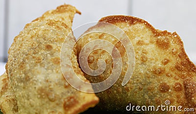 Deep fried stuffed pastry- Food in Brazil Stock Photo