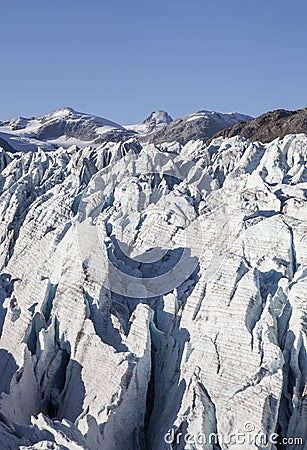 Deep Glacier Crevasses Stock Photo