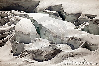 Deep glacier crevasses on Jungfraujoch, Switzerland Stock Photo