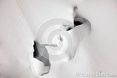 Deep glacier crevasses on Jungfraujoch, Switzerland Stock Photo