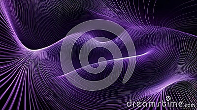 A deep gradient background moving from dark purple to black, with curved lines creating an Stock Photo