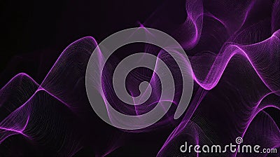 A deep gradient background moving from dark purple to black, with curved lines creating an Stock Photo