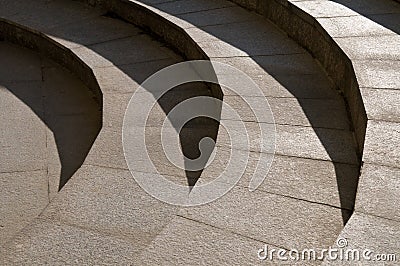 Deep granite stairs Stock Photo