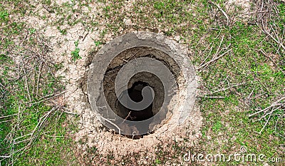 Deep hole Stock Photo