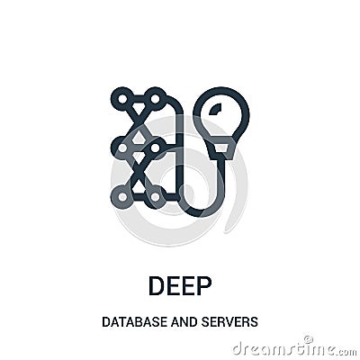 deep icon vector from database and servers collection. Thin line deep outline icon vector illustration Vector Illustration