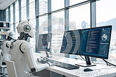 Deep Learning Algorithms Driving AI Automation and Modern Business Technology Stock Photo