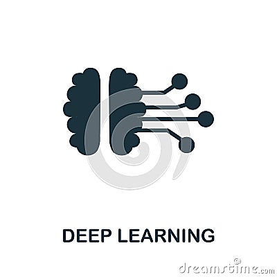 Deep Learning icon. Creative simple design from artificial intelligence icons collection. Filled deep learning icon for Stock Photo