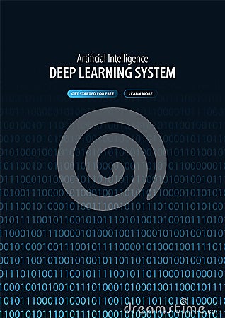 Deep Learning System. Banner for Social Media. Vector Illustration. Vector Illustration