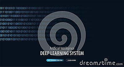 Deep Learning System. Website or mobile app landing page. Vector Illustration. Vector Illustration