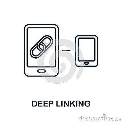 Deep Linking icon. Line element from affiliate marketing collection. Linear Deep Linking icon sign for web design Vector Illustration