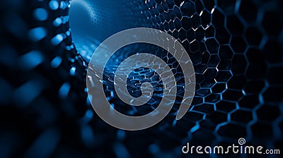Deep Midnight Blue Textured Backdrop with Hexagonal Patterns Stock Photo