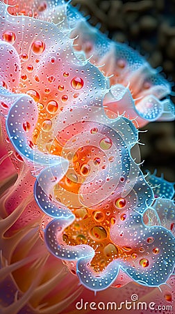 Deep sea coral reefs. Surreal Organic Coral Form with various colors and tubular shapes Stock Photo
