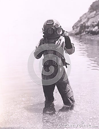 Deep sea diver Stock Photo