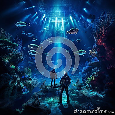 Deep-sea Divers: Exploring the Mysteries of the Abyss Stock Photo