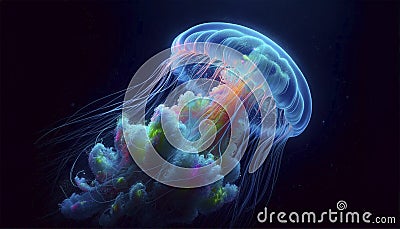 Deep sea jellyfish Stock Photo