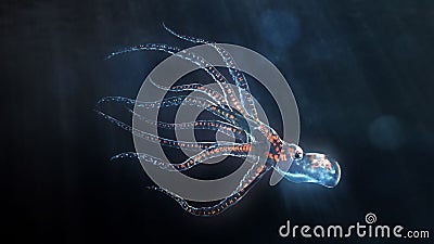 Deep sea octopus Stock Photo