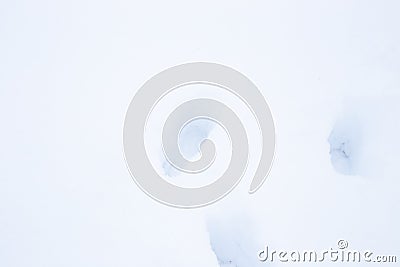 Deep snow drifts with footprints. Fresh snow background Stock Photo