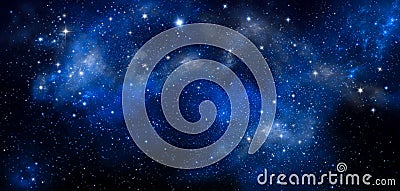 Deep space, abstract blue background Stock Photo