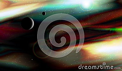 Deep space. Alien planet. Fractal image Stock Photo