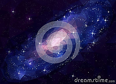 Deep Space Galaxy Andromeda. Low Poly. Vector Illustration