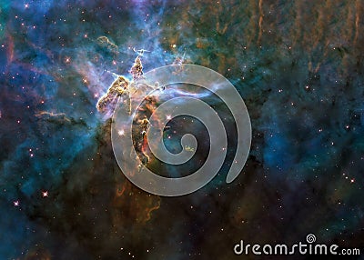 Deep space. Mystic Mountain of Carina Nebula Stock Photo