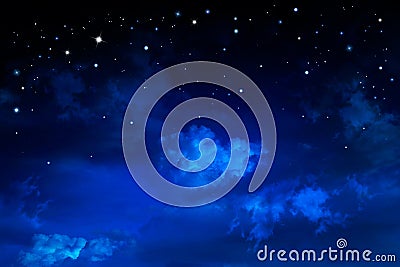 Deep space. Night sky, abstract blue background Stock Photo