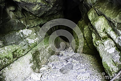 Deep stone tunnel Stock Photo