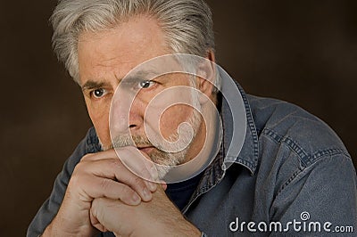 Deep Thought or Concern Stock Photo